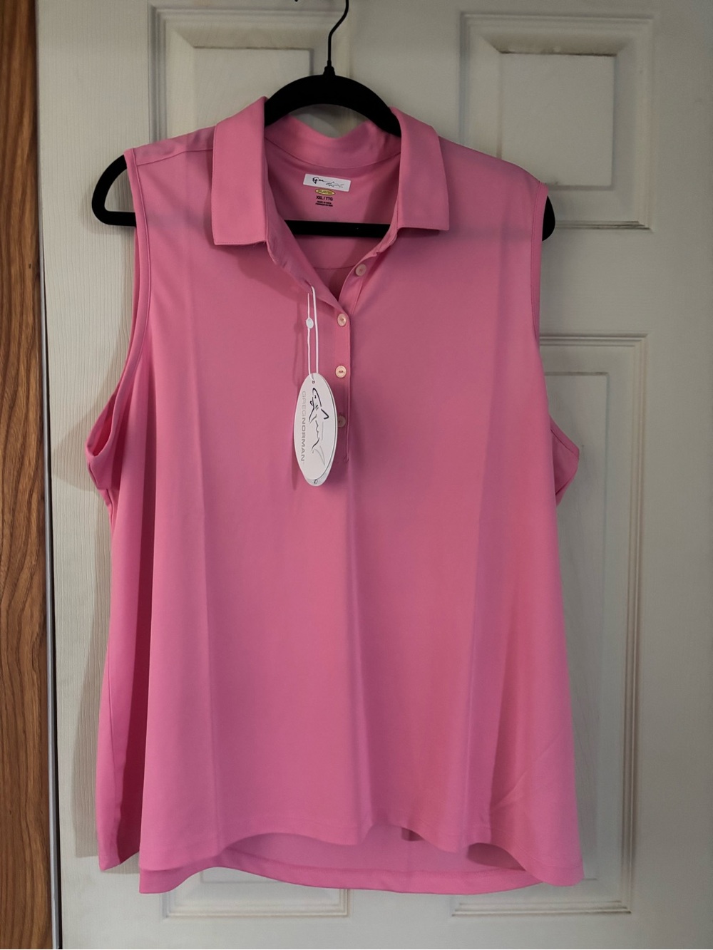 Greg Norman Sleeveless Pink Polo Tank Top
